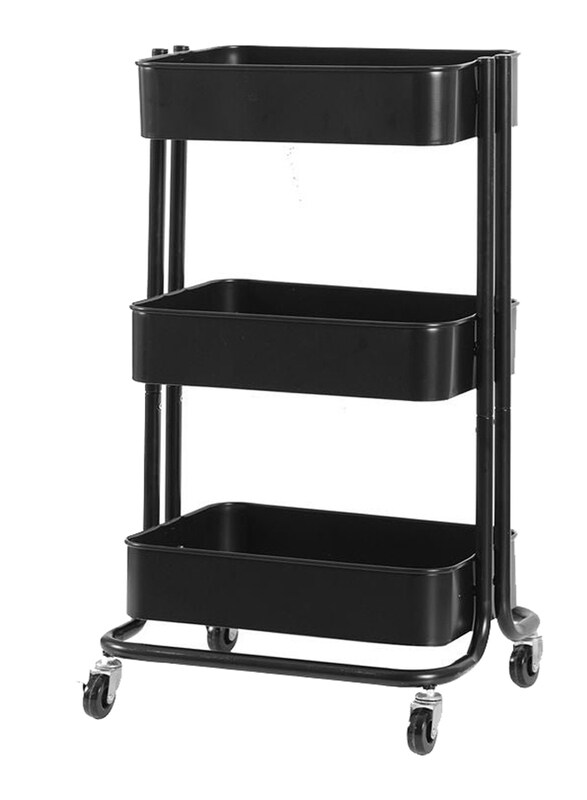 

Generic 3 Tier Rolling Storage Metal Utility Cart, Black