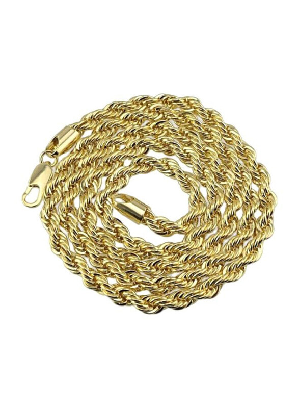 

Generic Zinc Alloy Twisted Rope Designed Chain Necklace Unisex, Gold