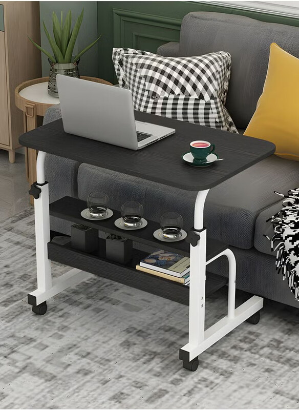 

Generic Multi-Layer Storage Height Adjustable Table, Black/White