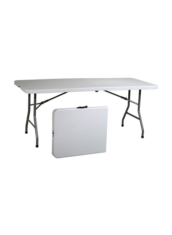 

DubaiGallery Portable Folding Plastic Table with Handle, 6 Foot, White