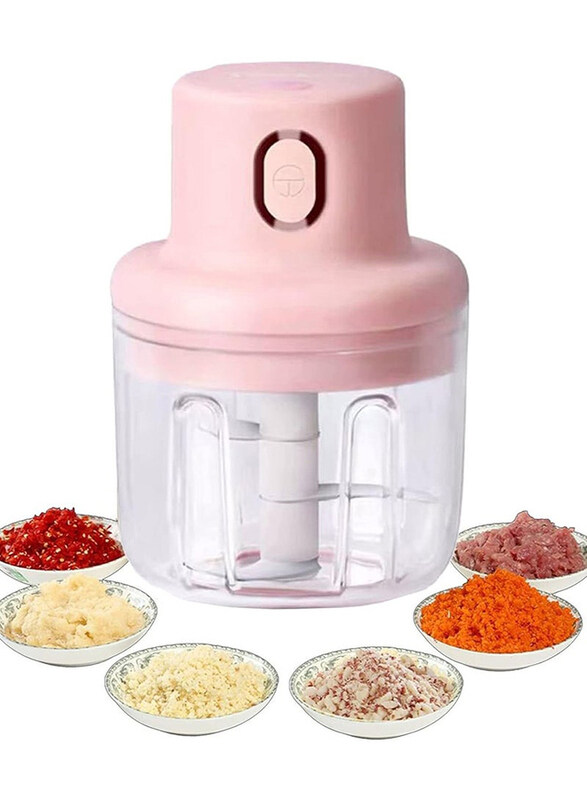 

Dubaigallery Wireless USB Electric Grinding Vegetables Garlic Mincer, 45W, Pink