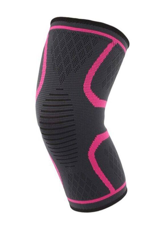 

Generic Non-Slip Sports Protective Knit Knee Pad, Large, Grey/Pink