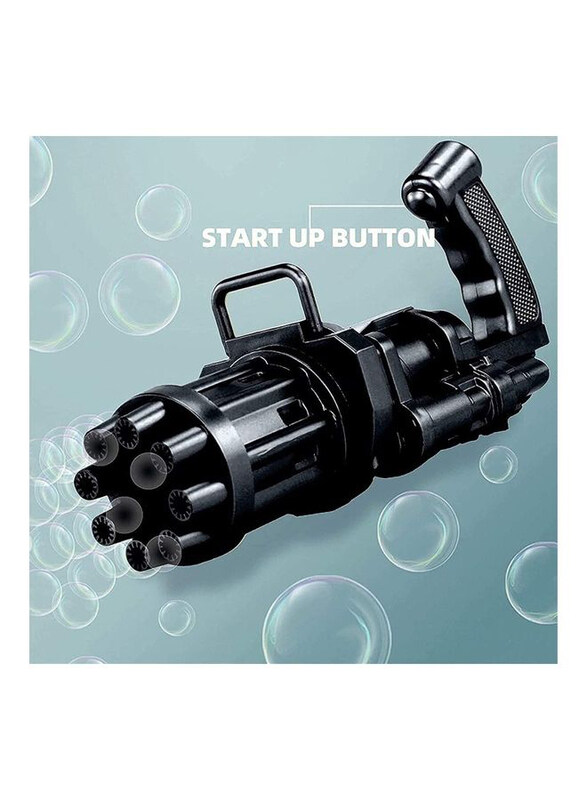 

XiuWoo 8 Hole Huge Amount Automatic Bubble Maker Gun, Ages 2+, Black