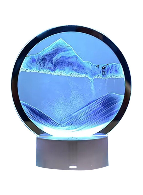 

DubaiGallery 3D Sand Art Painting Desk Lamp Round Glass Kinetic Sandscapes with LED Light, Multicolour