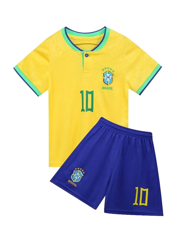 

Generic Football Team World Fans Jersey with Shorts & Socks Unisex, Yellow/Blue