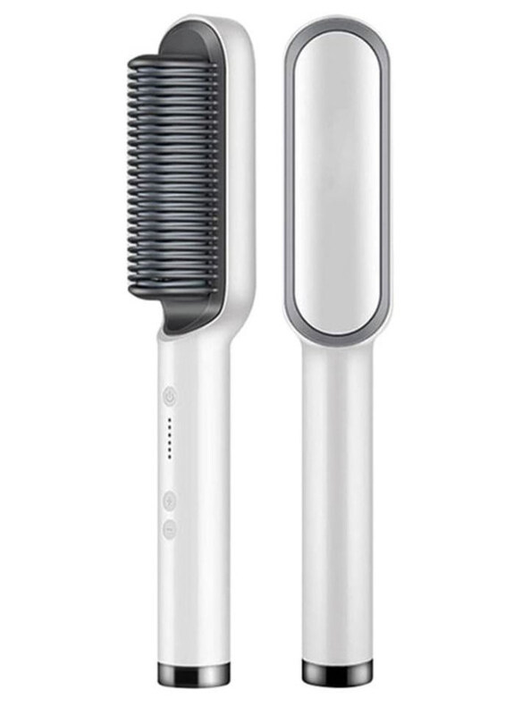 

DubaiGallery Hair Straightener Brush, White/Grey