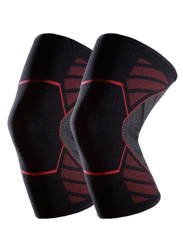 

Generic Non Slip Sports Outdoor Knee Pad, Medium, Black/Red