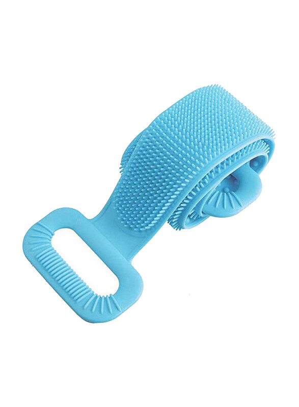 

Generic Back Scrubber Body Brush Shower Strap Exfoliating Rub Mud Silica Gel Bath Towel, Light Blue, One Size