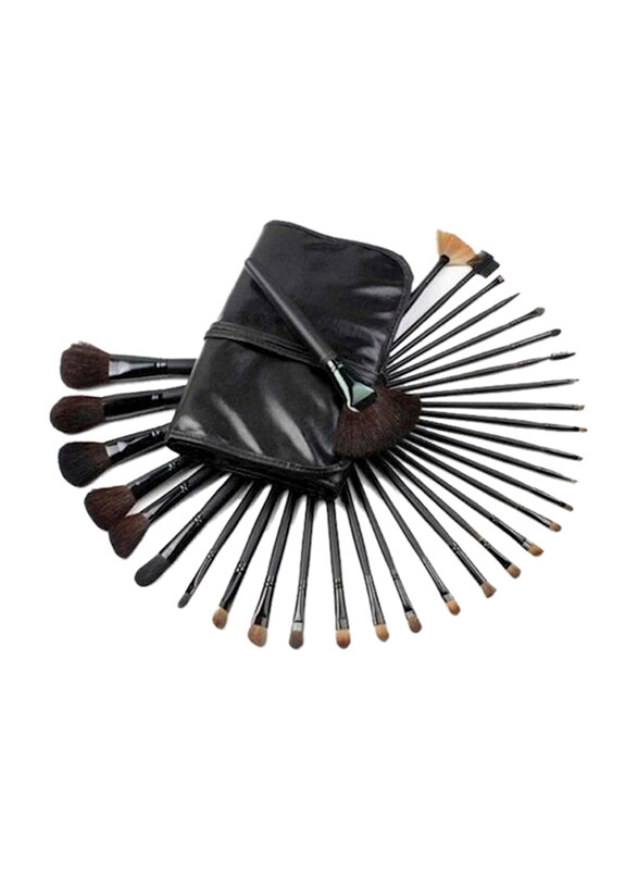 

Generic 24-Piece Makeup Brush Set with Bag, Black