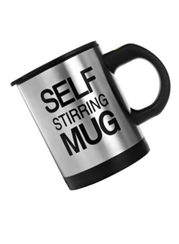 

Generic 10cm Self Stirring Mug, Black/Silver