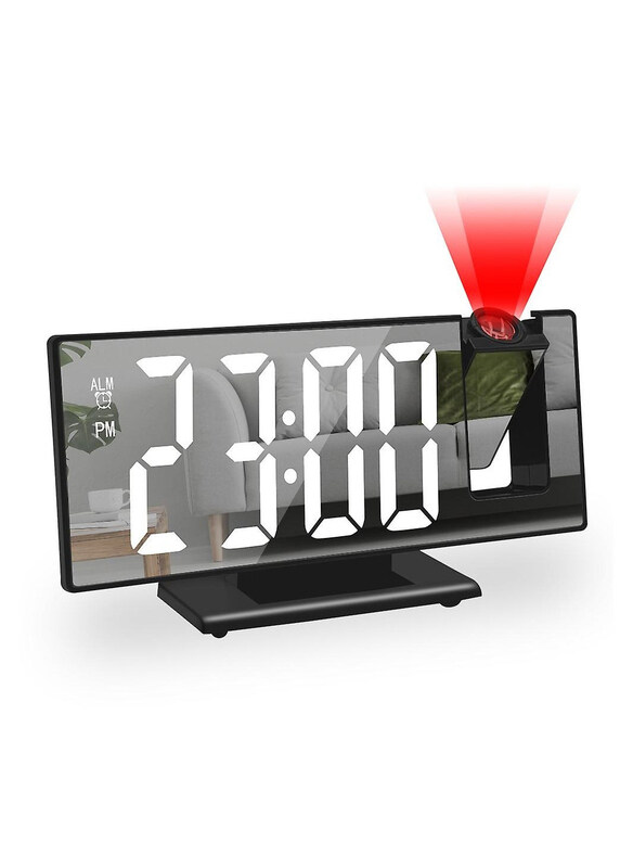 

DubaiGallery Digital Large Screen Mirror Projection Alarm Clock, Black