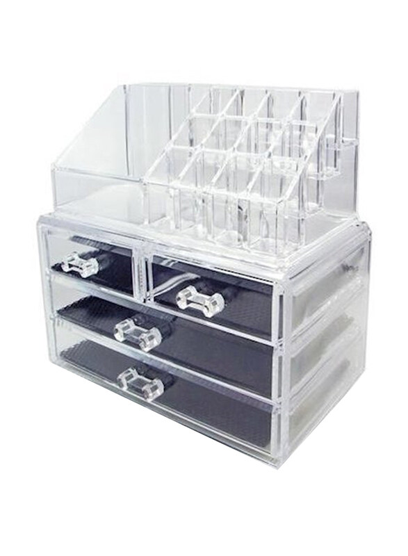 

Generic 4-Drawers Acrylic Jewellery & Cosmetic Storage Makeup Organizer, Clear