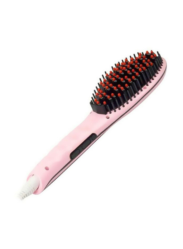

Generic Hair Straightener Brush, Pink/Black
