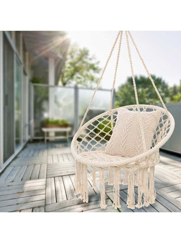 

Generic Circular Swinging Hanging Hammock Rocking Chair, White