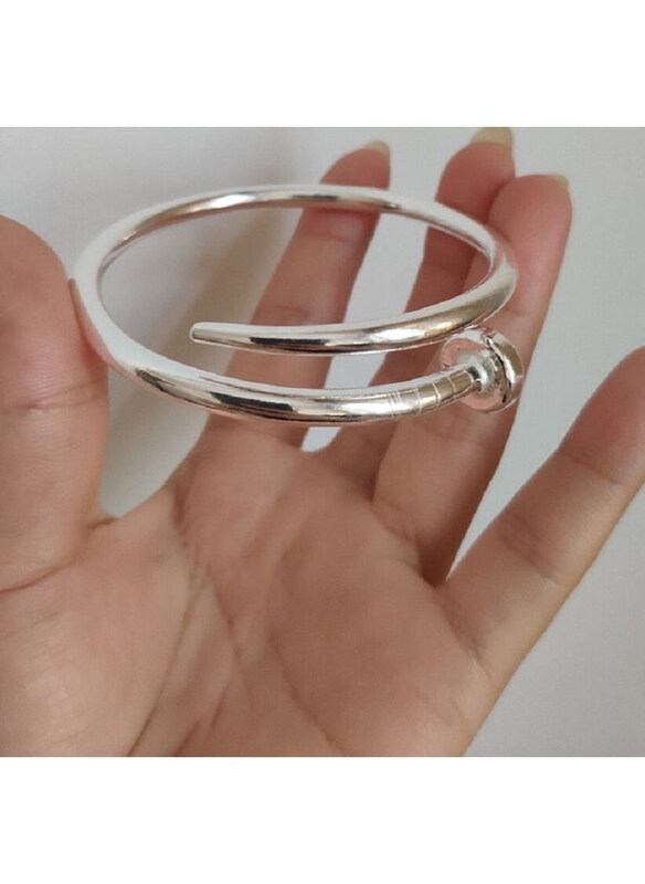 

Generic Adjustable Stainless Steel Bracelet, Silver