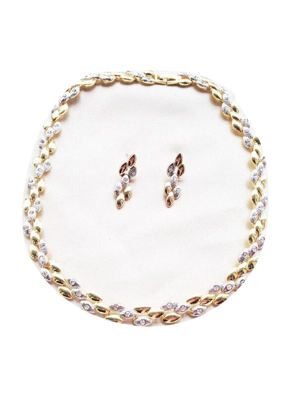 

Generic Gold Plated Crytal Zircon Wheat Jewellery Set, Gold