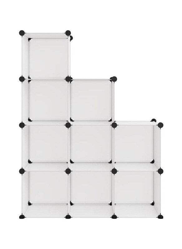 

Generic 9-Cube Diy Curly Pattern Plastic Shoe Rack with Doors, Transparent