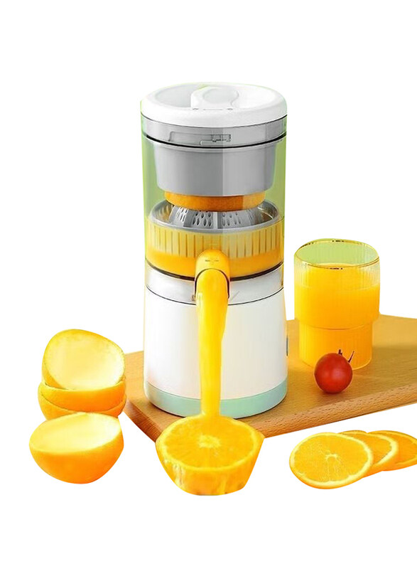 

DubaiGallery 45W Portable Electric USB Charging Juice Presser Squeezer Extractor for Orange & Lemon, White/Clear