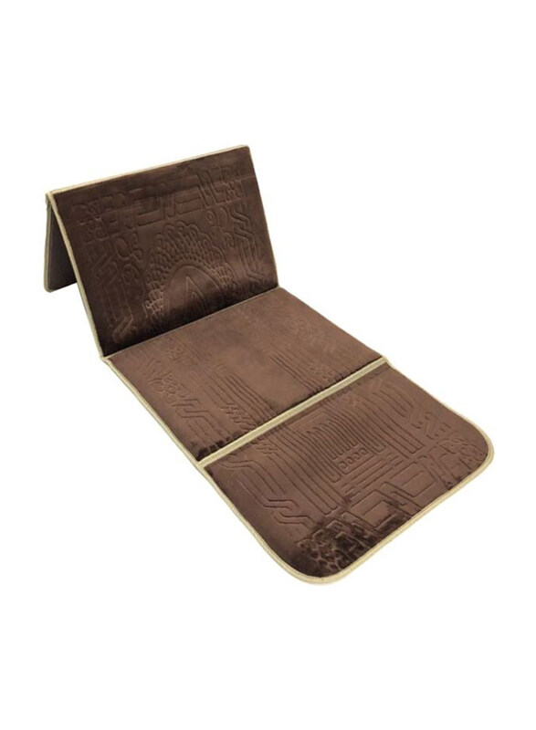

Generic 2-In-1 Foldable Prayer Mat, 110x54cm, Brown