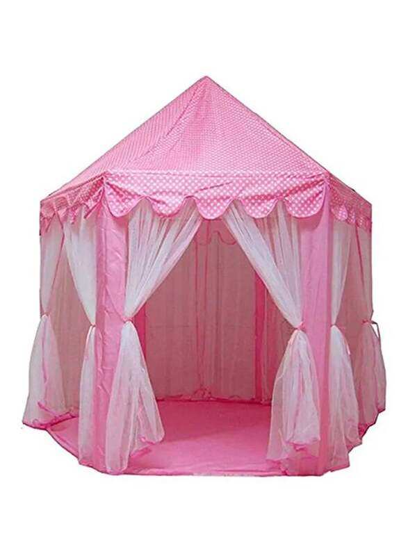 

Karp Hexagon Castle Play Tent with Mosquito Net, Ages 3+, Pink/White