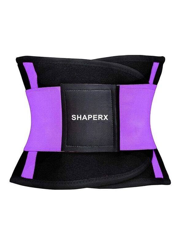 

XiuWoo Waist Trainer Trimmer Sauna Sweat Belt Shapewear, X-Large, Purple/Black