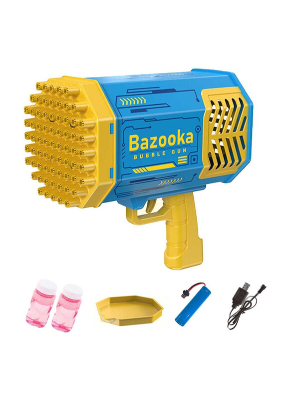 

Bazooka 69 Holes Rocket Bubble Gun Machine with LED Light, Yellow