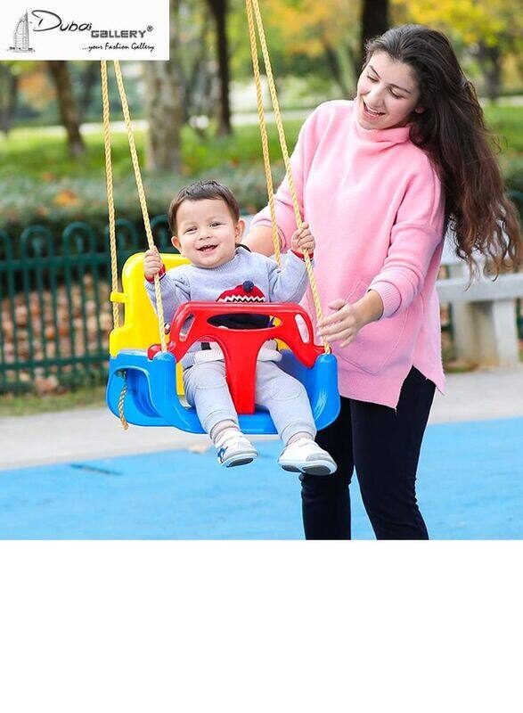

DubaiGallery 3-in-1 Kids Swing Seat with Hanging Strap & Hooks for Indoor & Outdoor Playing, Multicolour