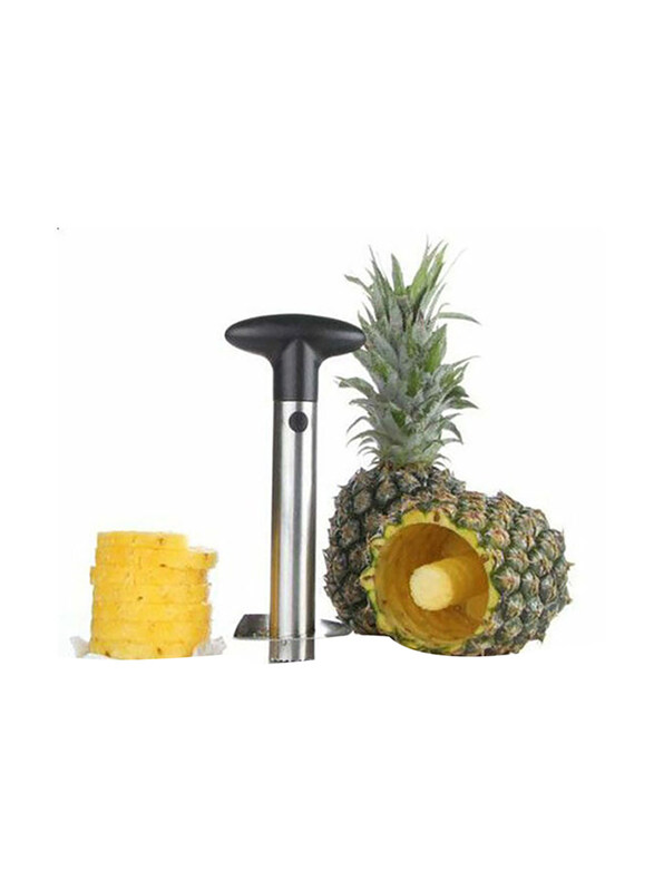 

Generic Stainless-Steel Pineapple Corer & Slicer, Silver/Black