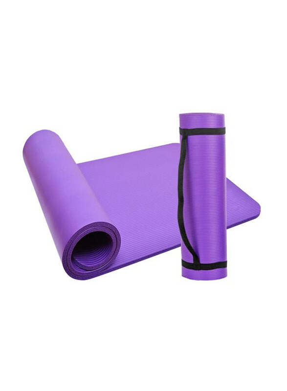 

Generic Non-Slip Yoga Mat With Carrying Strap, 58 x 20 x 20cm, Purple