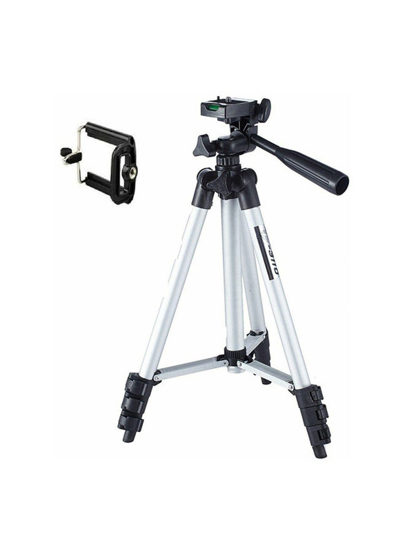 

Flexible Aluminium Professional Tripod Stand with Bag, Silver/Black