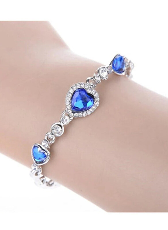 

DubaiGallery Blue Heart Ocean Crystal Bracelet, Multicolour