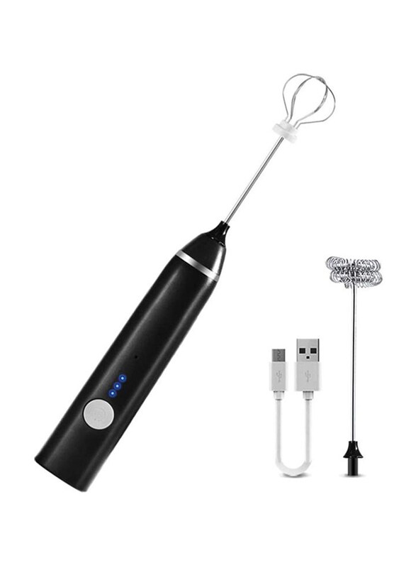 

Xiuwoo 3-Piece Electric Milk Frother And Whisk Set, W12, Black/Silver