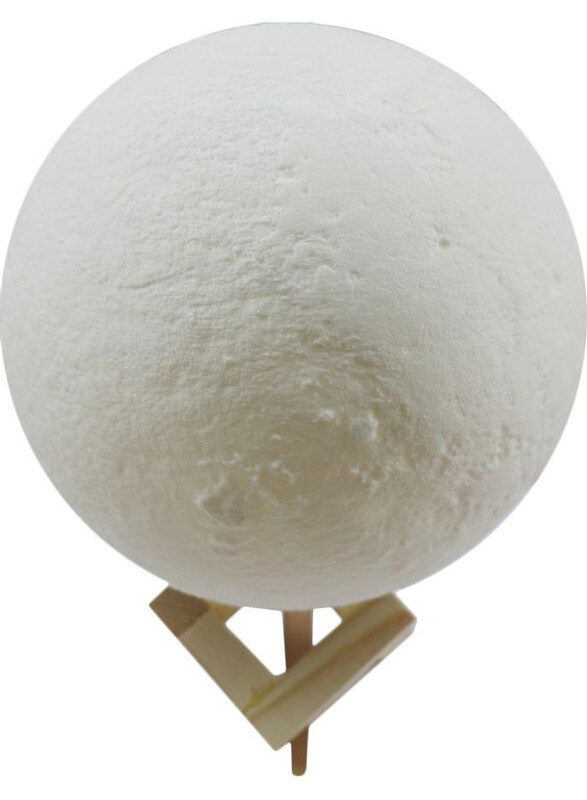 

Generic 3D Printing Touching Moon USB Rechargeable Dimmable Night Lamp with Wooden Stand, White