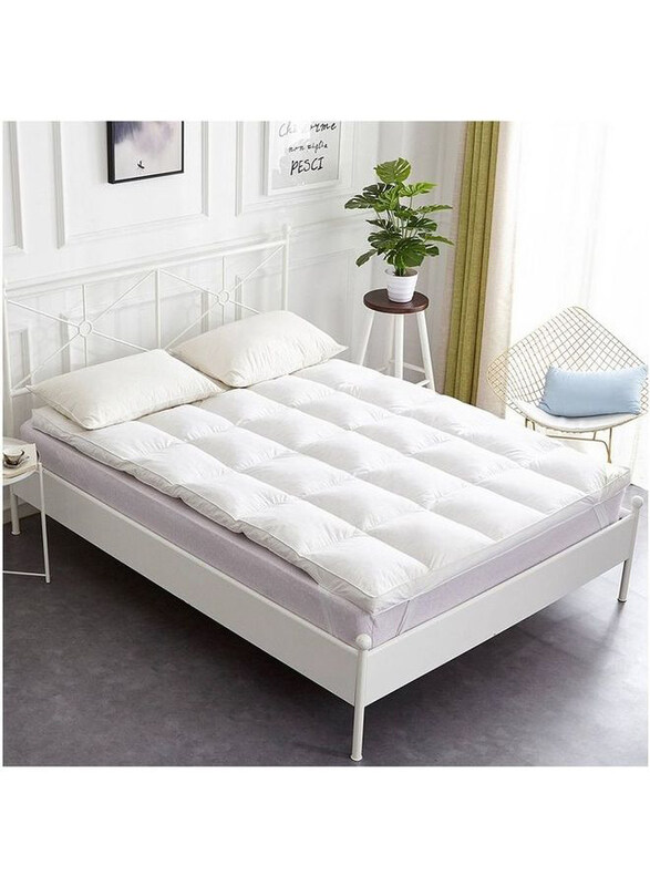 

Kunzita Two Layers Microfiber Mattress Topper, Single, White