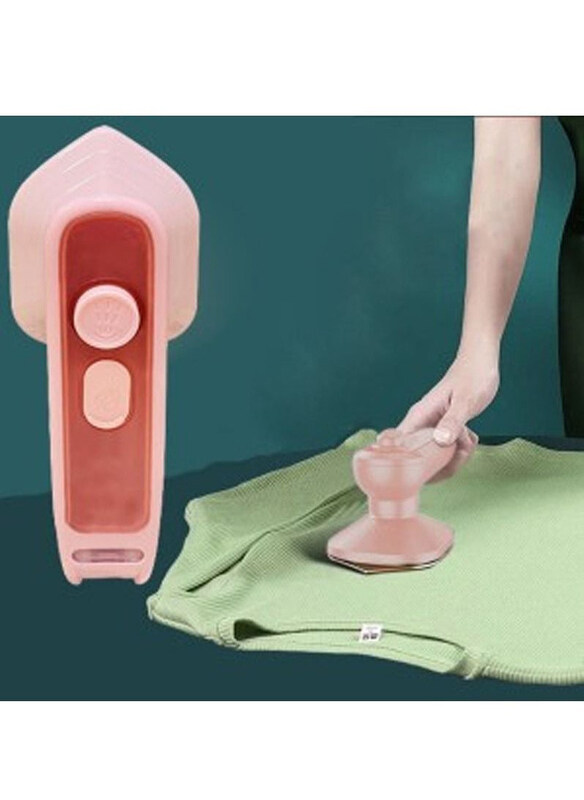 

DubaiGallery Household Portable Handheld Mini Steam Garment Iron, 33W, Pink
