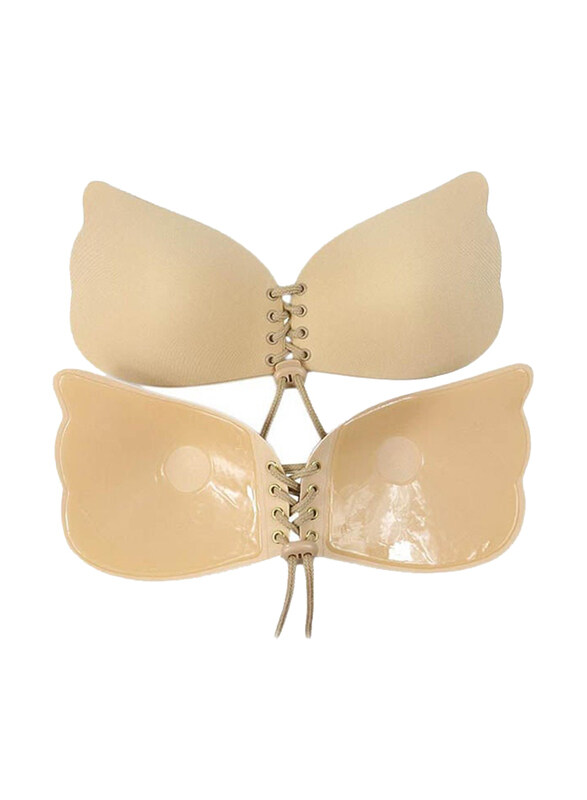 

Generic Backless and Strapless Silicone Cup Bra, Beige, One Size