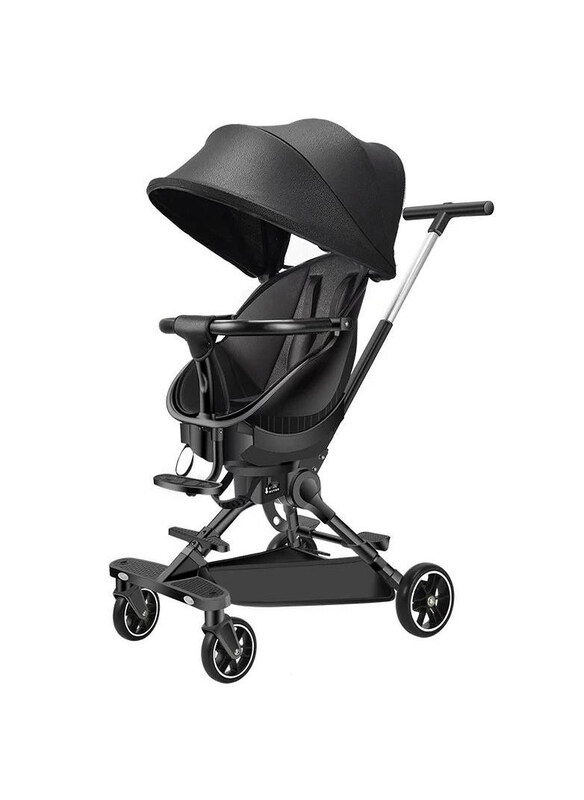 

Generic 360 Degree High Landscape Rotating Baby Seat Foldable Two Way Walking Stroller, Black