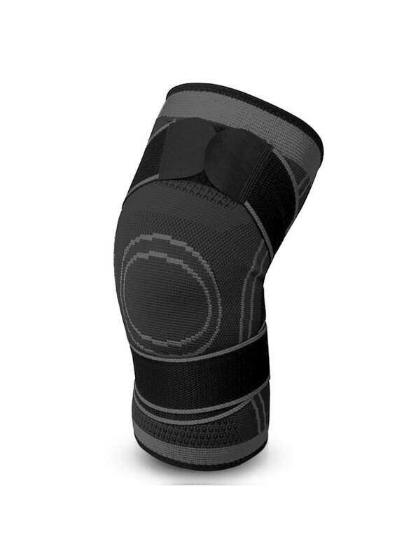 

Generic Knee Sleeve with Bandage Breathable Knee Support Brace Pads for Basketball, XXL, Black/Grey