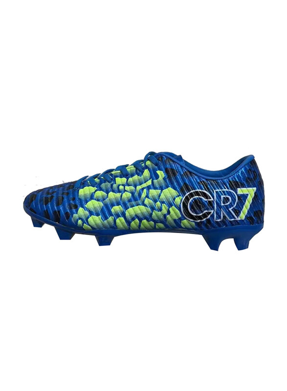 

CR7 Athletic Knitted Mesh Lightweight Breathable & Comfortable Kids Unisex Sports Shoes, 34 EU, Blue/Green