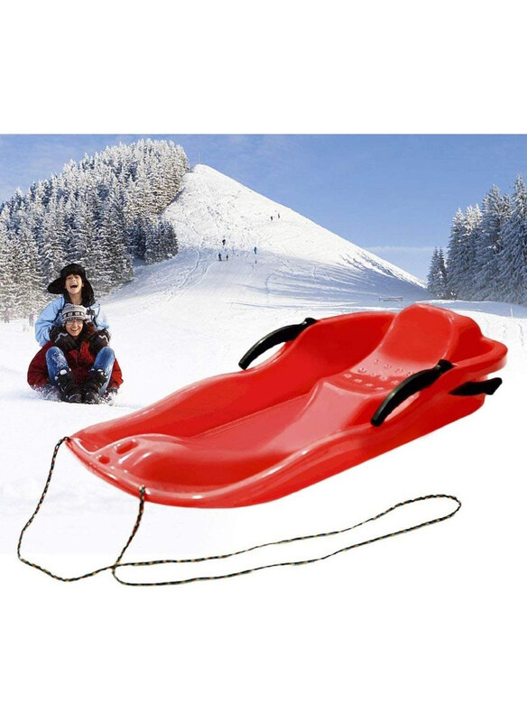 

Dubaigallery Plastic Sled Luge Grass Sand Skiing Board with Rope for Double People, Ages 6+