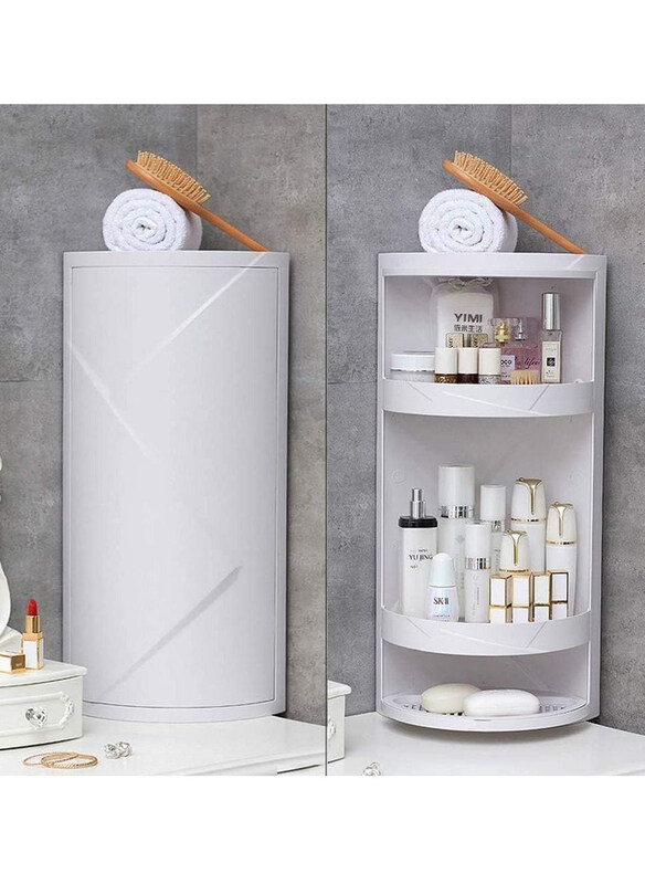 

DubaiGallery Creative Non-Perforated Wall-Mounted Triangle Bathroom Storage Rack, White