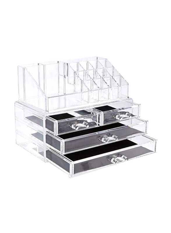 

Generic Cosmetic Organizer Set, 2 Piece, Clear/Black