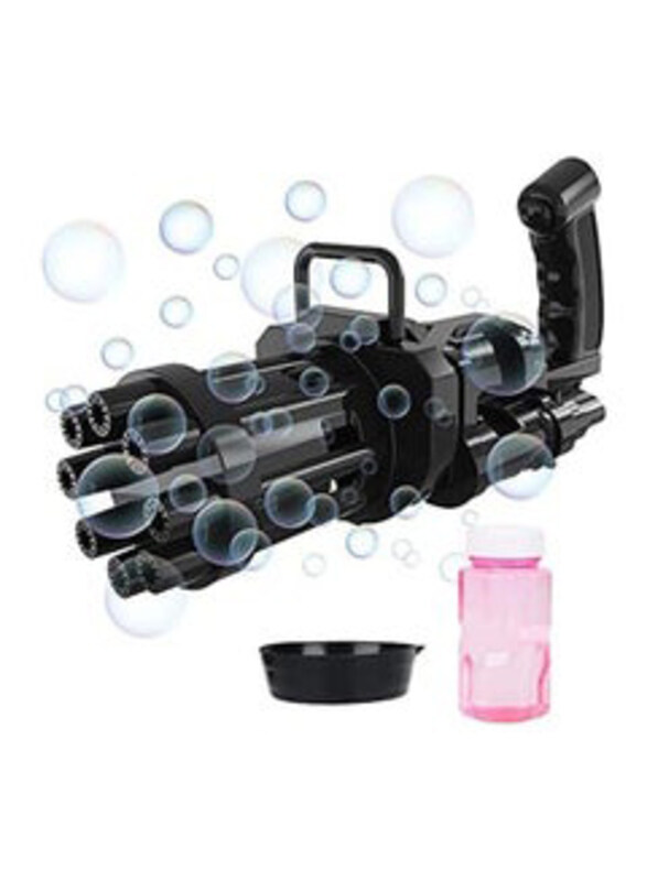 

XiuWoo 8-Hole Huge Amount Bubble Maker Gatling Gun, Ages 2+, Black