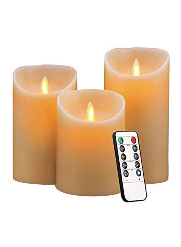 

Generic Moving Wick Electric Led Candles Set, 3 Pieces, White