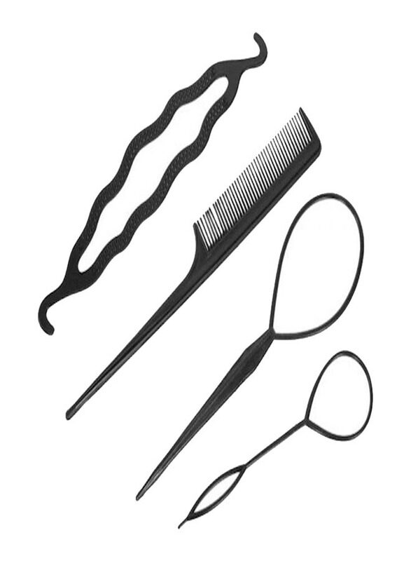 

Generic Hair Styling Accessories Set, Black, 4 Pieces