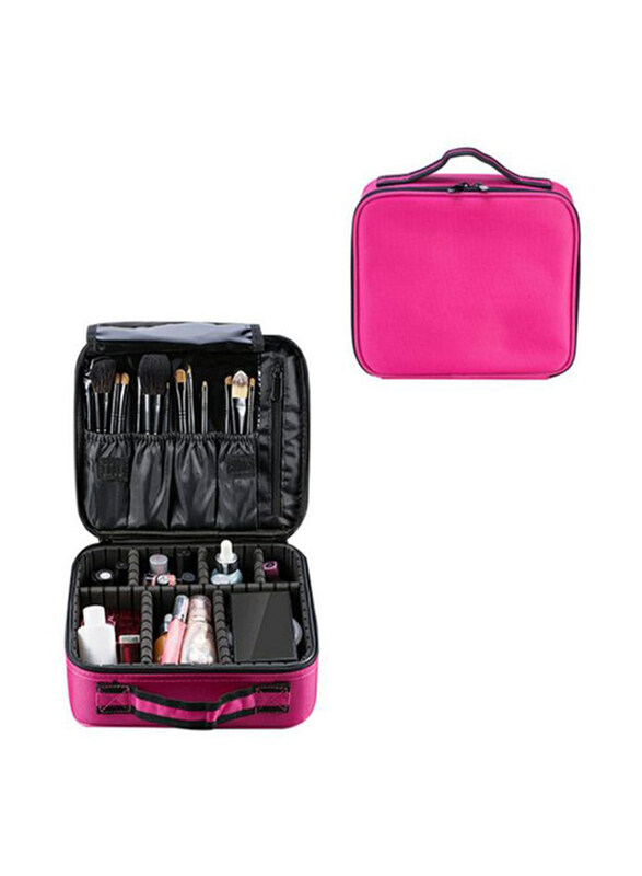 

Generic Cosmetic Storage Makeup Organizer Bag, Pink/Black