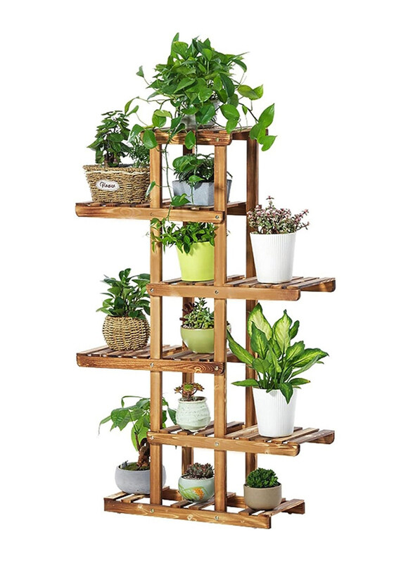 

DubaiGallery Flower Shelf Flower Shelves/Shelf Wooden Standing Shelves Garden Plants Display for Planters Holder Shelves Flower Stands, Brown