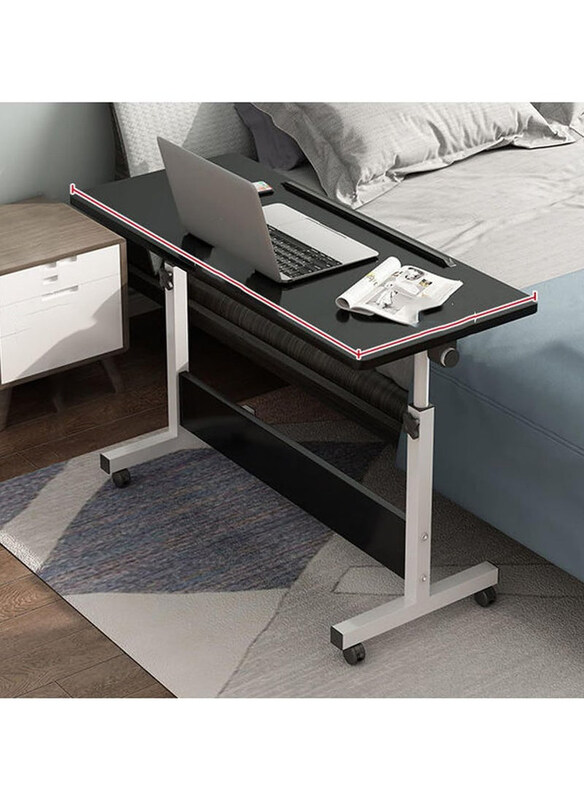 

DubaiGallery Lifted Height Adjustable Home Office Computer Desk with 4 Wheels, Black