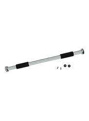 Door Way Gym Bar with 4 Screw and Nuts, Silver/Black