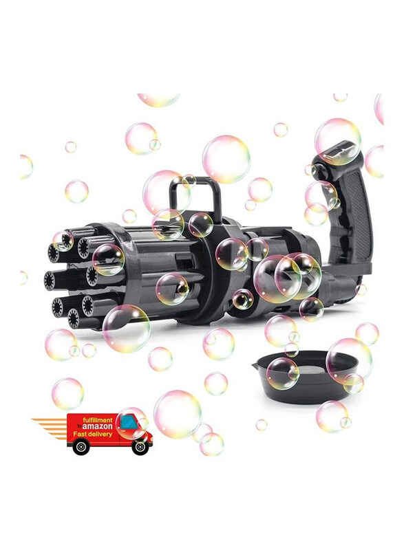 

XiuWoo Durable Gatling Bubble Gun with Cap, Ages 3+, Black